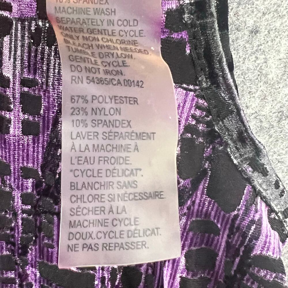 Tan Jay Velvet Burnout Tank Top Womens M Purple Black Lace Whimsygoth Vintage - Picture 11 of 13